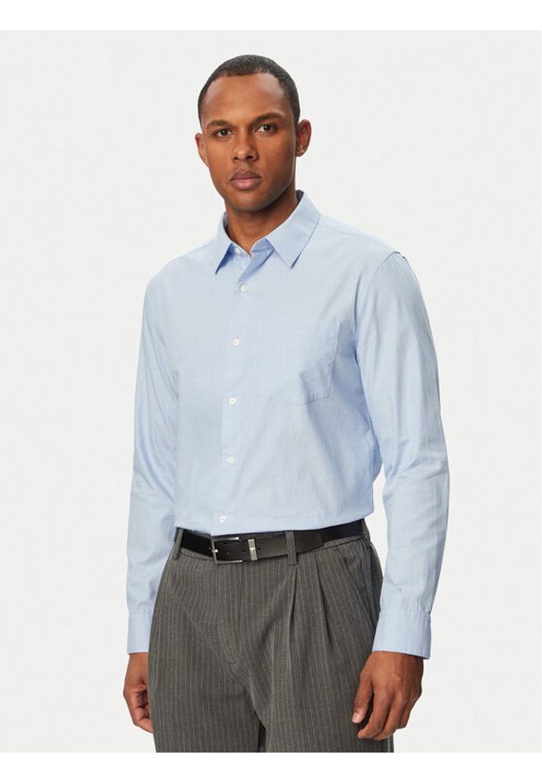 Calvin Klein Koszula LV04LG127G Niebieski jasny Classic Fit. Kolor: niebieski. Materiał: bawełna