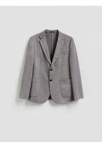Reserved - Marynarka slim fit z dodatkiem wiskozy - czarny. Kolor: czarny. Materiał: wiskoza. Styl: sportowy #1