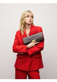 Reserved - Kopertówka z ozdobnym detalem - ciemnobrązowy. Kolor: brązowy. Materiał: skórzane #1