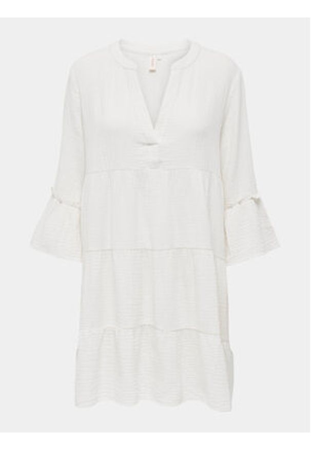 only - ONLY Sukienka letnia Thyra 15267999 Biały Regular Fit. Kolor: biały. Materiał: bawełna. Sezon: lato