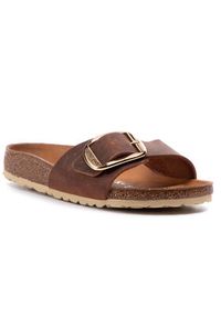 Birkenstock Klapki Madrid Big Buckle 1006525 Brązowy. Kolor: brązowy. Materiał: skóra, nubuk