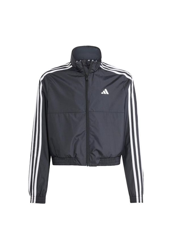 Adidas - Bluza z kapturem Train Essentials Full-Zip Kids. Typ kołnierza: kaptur. Kolor: czarny, biały, wielokolorowy. Materiał: materiał