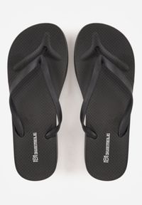 Renee - Czarne Japonki Basic na Grubszej Podeszwie Dephanie. Okazja: na co dzień. Kolor: czarny. Materiał: len, jeans. Wzór: gładki. Sezon: lato. Styl: wakacyjny, klasyczny, sportowy, street, casual #8