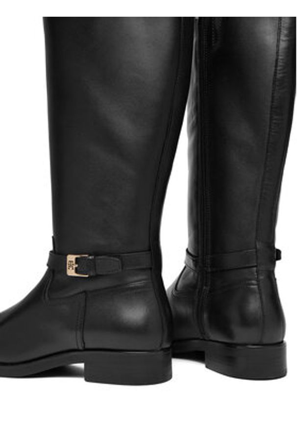 TOMMY HILFIGER - Tommy Hilfiger Kozaki FW0FW08873 Czarny. Kolor: czarny. Materiał: skóra