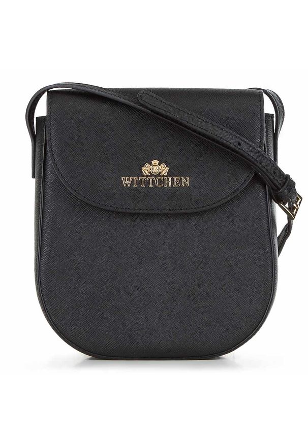 Wittchen - Damska listonoszka skórzana saddle bag pionowa. Kolor: czarny. Wzór: haft. Dodatki: z haftem. Materiał: skórzane. Styl: casual, klasyczny