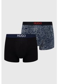 Hugo Bokserki (2-pack) męskie kolor granatowy. Kolor: niebieski. Materiał: bawełna