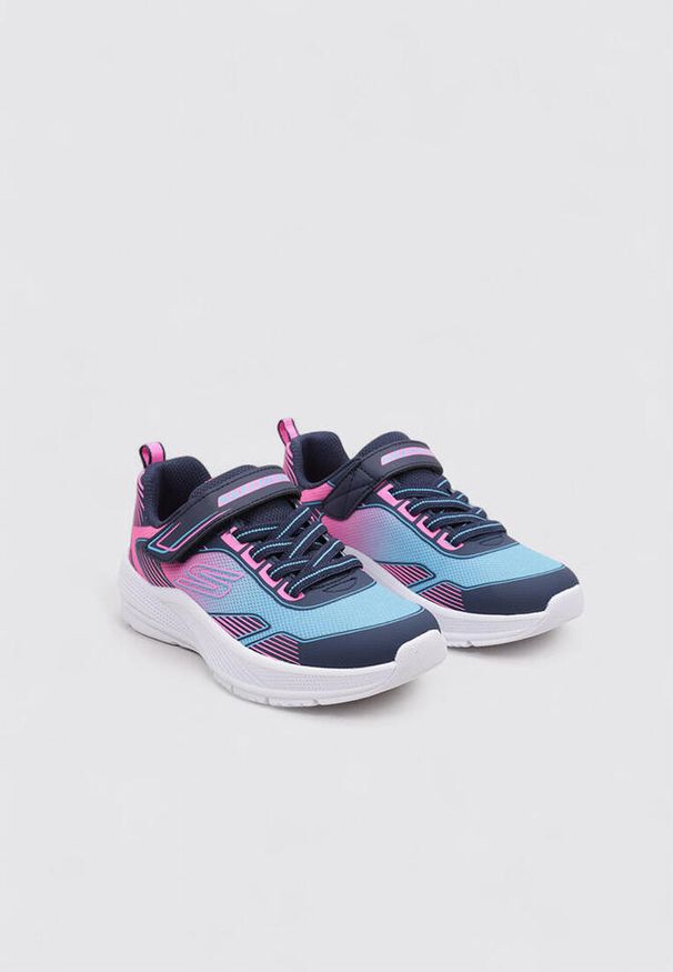 skechers - Kapcie SKECHERS MICROSPEC ADVANCE OASIS POINT Niebieski. Kolor: wielokolorowy. Materiał: syntetyk, tkanina. Model: Skechers Sport. Sport: turystyka piesza