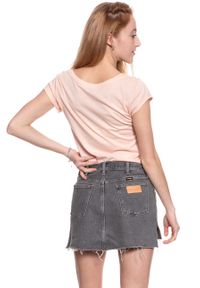 Wrangler - WRANGLER T SHIRT DAMSKI I LOVE TEE PEACH PARFAIT W700LF6UD 112130873. Wzór: nadruk