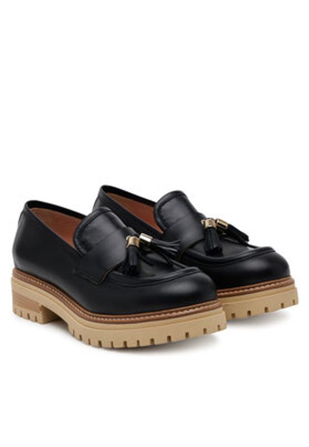 Pollini Loafersy SA10144G1MTC0000 Czarny. Kolor: czarny. Materiał: skóra