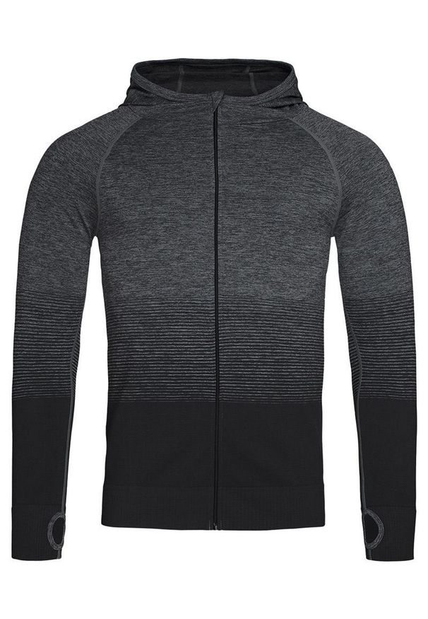 Stedman - Bluza Sportowy z Kapturem, Szara, Grafitowa, Raglanowe Rękawy, Nylonowa. Typ kołnierza: kaptur. Kolor: szary. Materiał: nylon, poliester. Długość rękawa: raglanowy rękaw. Długość: długie. Wzór: gradientowy, gładki. Styl: sportowy