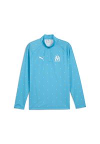 Puma - Męska bluza przedmeczowa z zamkiem 1/4 Olympique Marsylia PUMA. Kolor: niebieski