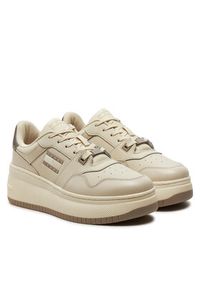 Tommy Jeans Sneakersy Tjw Retro Basket Flatform Metal EN0EN02607 Beżowy. Kolor: beżowy. Materiał: skóra #4