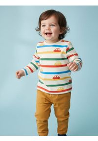 Sinsay - Bawełniana koszulka w paski - kremowy. Kolor: kremowy. Materiał: bawełna. Wzór: paski #1