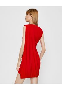 Alexander McQueen - ALEXANDER MCQUEEN - Czerwona sukienka z drapowaniem. Kolor: czerwony. Materiał: wiskoza. Wzór: aplikacja. Długość: mini #6