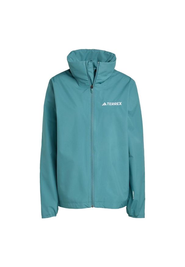 Adidas - Kurtka Multi Essentials 2L Rain. Kolor: niebieski. Technologia: ClimaProof (Adidas). Sport: turystyka piesza