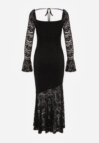 Renee - Czarna Elegancka Sukienka VICES z Koronki z Wiązaniem z Tyłu Drenvienne. Kolor: czarny. Materiał: koronka. Wzór: koronka. Typ sukienki: dopasowane, oversize. Styl: elegancki #2