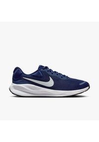 Buty do biegania męskie Nike Revolution 7. Zapięcie: sznurówki. Kolor: biały, niebieski, wielokolorowy. Materiał: syntetyk, tkanina, materiał. Szerokość cholewki: normalna. Model: Nike Revolution