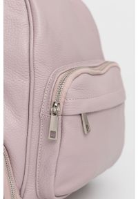 Answear Lab Plecak skórzany damski kolor różowy mały gładki. Kolor: różowy. Materiał: skóra. Wzór: gładki. Styl: wakacyjny #2