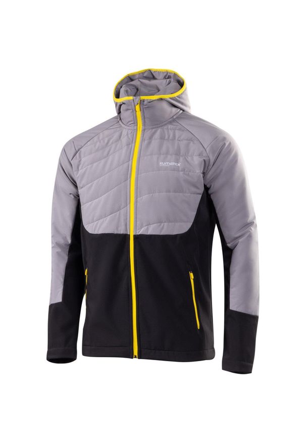 CLIMAQX - Kurtka hybrydowa Klimatex Luigi męska – S. Kolor: żółty, czarny, wielokolorowy, fioletowy. Materiał: softshell. Sezon: zima
