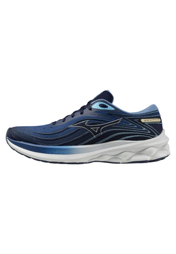 Buty do biegania męskie Mizuno Wave Skyrise 5 Classic Blue. Szerokość cholewki: normalna. Wzór: ze splotem. Model: Mizuno Wave. Sport: bieganie
