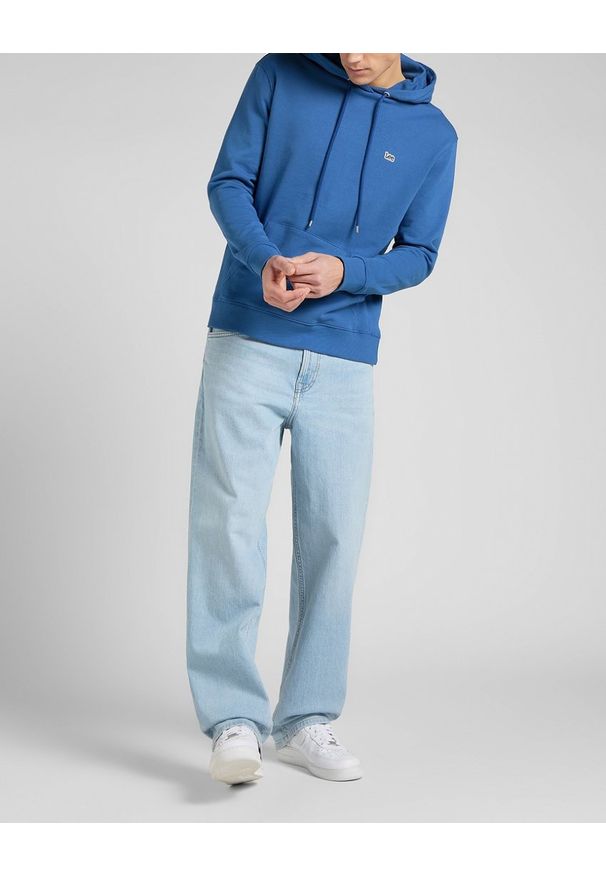 Lee - LEE PLAIN HOODIE MĘSKA BLUZA Z KAPTUREM BLUE UNION L80YSPUF 112145595. Typ kołnierza: kaptur