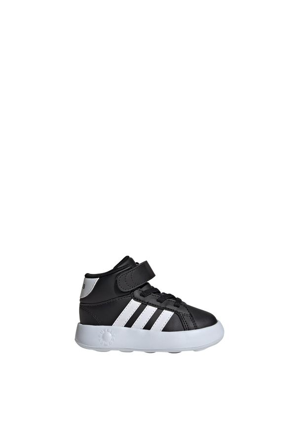 Adidas - Buty Grand Court Mid Kids. Okazja: na co dzień. Kolor: czarny, biały, wielokolorowy. Materiał: materiał