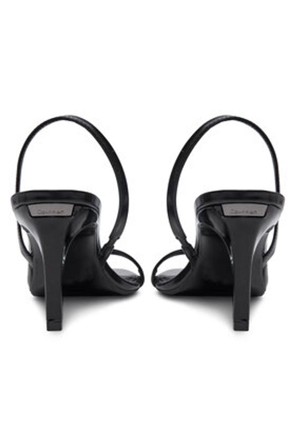 Calvin Klein Sandały Heel D'Orsay Sandal 70 - Brush L HW0HW02265 Czarny. Kolor: czarny. Materiał: skóra