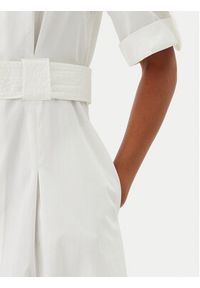 Fracomina Sukienka koszulowa FR25SD3006W52001 Biały Regular Fit. Kolor: biały. Materiał: bawełna, syntetyk. Typ sukienki: koszulowe #3