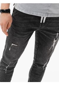 Ombre Clothing - Spodnie męskie jeansowe P1081 - czarne - XXL. Kolor: czarny. Materiał: jeans. Styl: sportowy #2
