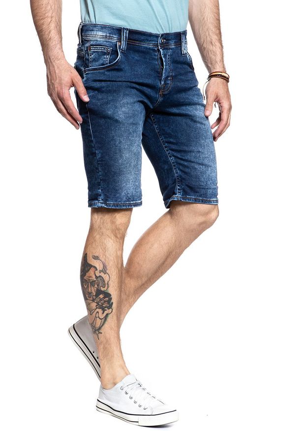 Mustang - SPODENKI MĘSKIE MUSTANG Chicago Short DENIM BLUE 1007113 5000 683. Materiał: denim