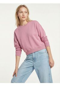 Sinsay - Krótka bluza crewneck - różowy. Kolor: różowy. Długość: krótkie