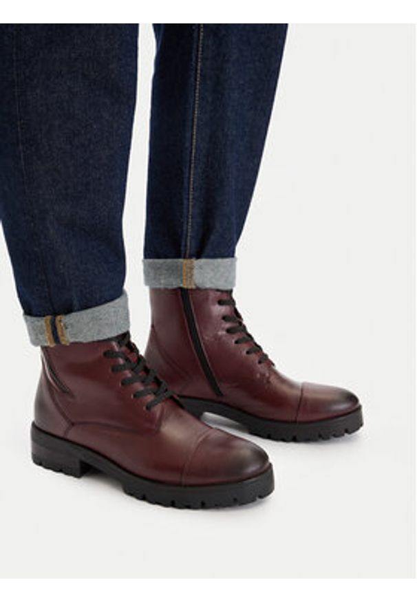 Lasocki Trzewiki CEO-WI23-DAGA-02 Bordowy. Kolor: czerwony. Materiał: skóra