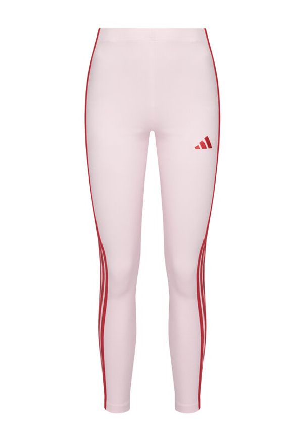 Adidas - adidas Legginsy Essentials 3-Stripes KC5180 Różowy Slim Fit. Kolor: różowy. Materiał: bawełna