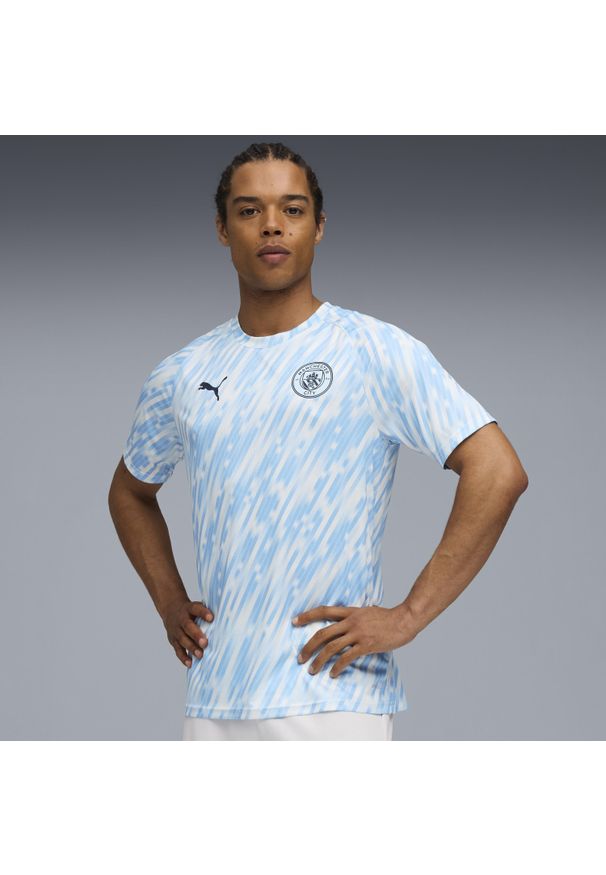 Koszulka piłkarska Puma Manchester City 25/26 przedmeczowa. Materiał: materiał. Sport: piłka nożna