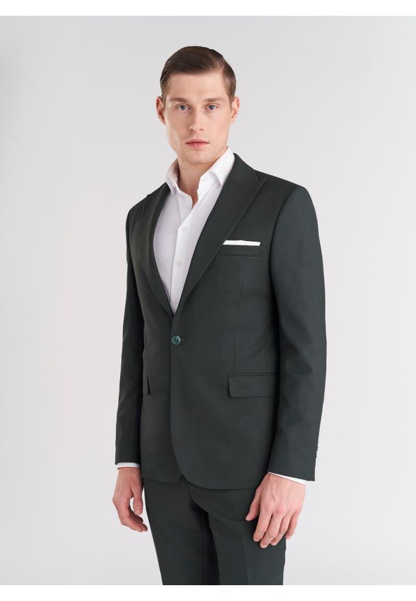 Pako Lorente - PAKO LORENTE – Zielona jednorzędowa marynarka męska. Kolor: zielony