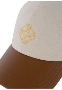 Ochnik - Beżowa czapka z daszkiem z monogramem. Kolor: beżowy. Materiał: bawełna. Wzór: aplikacja #3