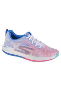skechers - Buty do chodzenia damskie Skechers GO Run Pulse. Zapięcie: sznurówki. Kolor: różowy, biały, wielokolorowy. Materiał: materiał, syntetyk, tkanina. Szerokość cholewki: normalna. Model: Skechers Sport. Sport: bieganie, turystyka piesza