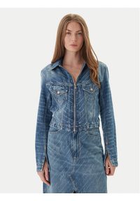 BOSS Kurtka jeansowa 50542426 Niebieski Slim Fit. Kolor: niebieski. Materiał: bawełna