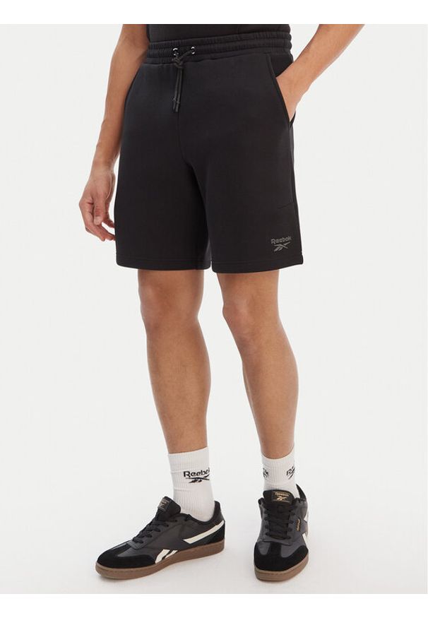 Reebok Szorty sportowe Armstrong RK25546CCM Czarny Regular Fit. Kolor: czarny. Materiał: syntetyk, bawełna. Styl: sportowy