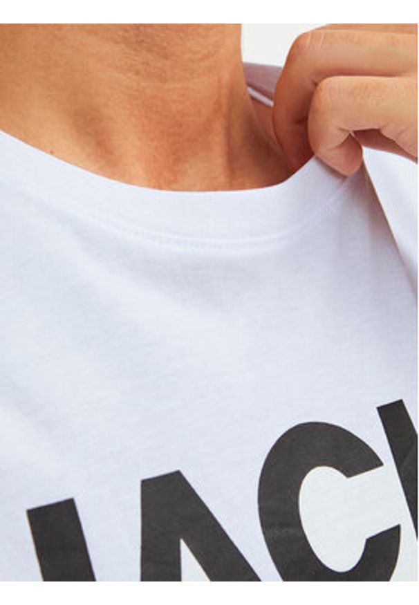Jack & Jones - Jack&Jones T-Shirt Corp Logo 12151955 Biały Standard Fit. Kolor: biały. Materiał: bawełna