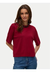 Vero Moda Sweter Silje 10320460 Czerwony ciemny Oversize. Kolor: czerwony. Materiał: wiskoza #1