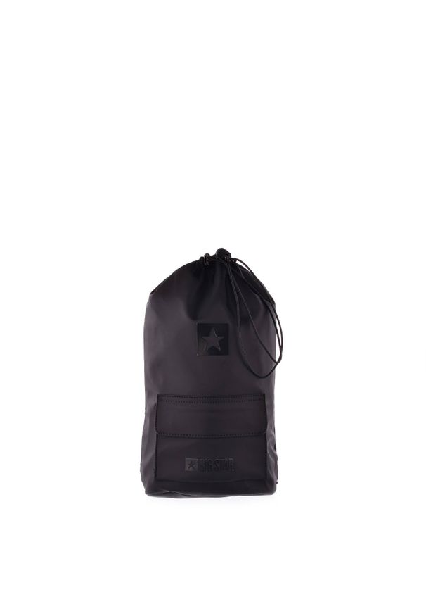 Big Star Accessories - Plecak damski Big Star, z materiałową konstrukcją ściąganym zamknięciem przednią kieszenią i regulowanymi sznurkami do noszenia, czarny, HH574131. Kolor: czarny. Materiał: materiał. Styl: elegancki, casual, sportowy