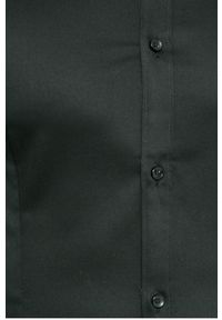 Premium by Jack&Jones - Jack & Jones - Koszula. Typ kołnierza: kołnierzyk włoski. Kolor: czarny. Materiał: tkanina, bawełna, elastan. Długość: długie. Wzór: gładki. Styl: elegancki #4