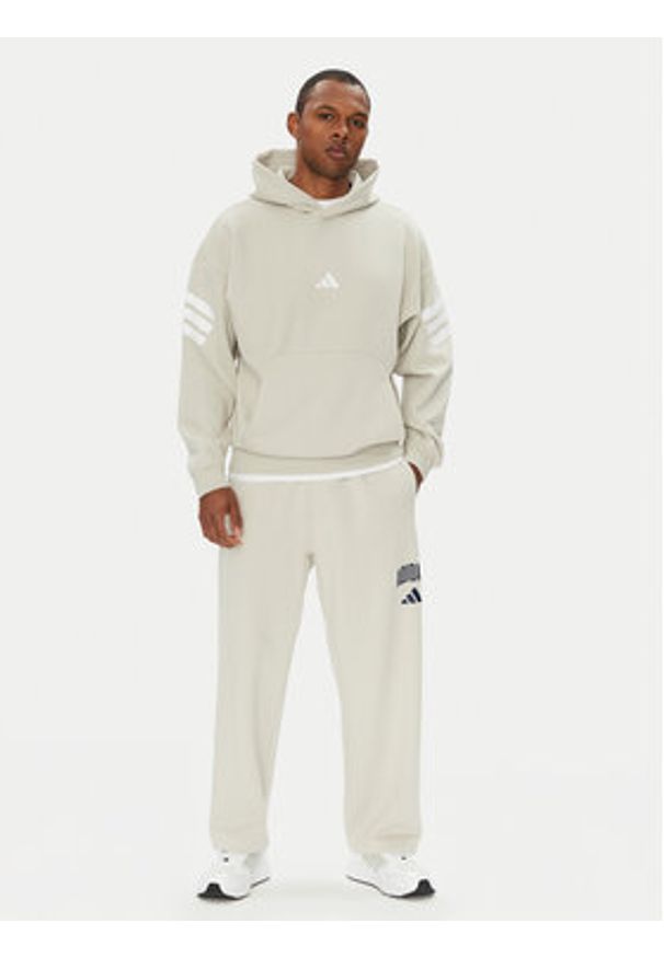 Adidas - adidas Bluza Future Icons 3-Stripes JW7099 Beżowy Regular Fit. Kolor: beżowy. Materiał: bawełna