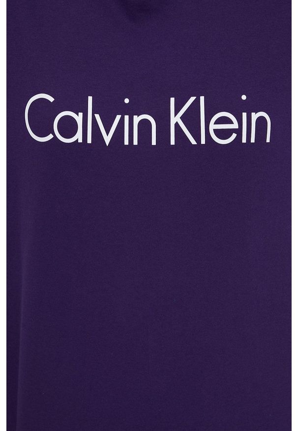 Calvin Klein Underwear - T-shirt piżamowy. Kolor: fioletowy. Długość: krótkie. Wzór: nadruk