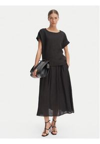 Marella Spódnica trapezowa Biada 2615101082 Czarny Regular Fit. Kolor: czarny. Materiał: len #5