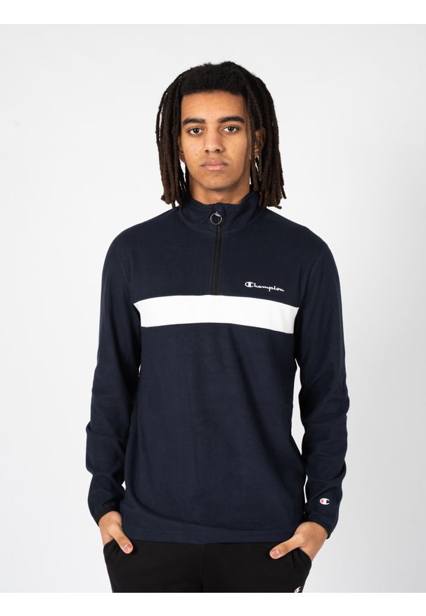 Champion Bluza | 218103 | Mężczyzna | Biały, Granatowy. Okazja: na co dzień. Typ kołnierza: kołnierzyk stójkowy. Kolor: niebieski, wielokolorowy, biały. Materiał: poliester. Styl: elegancki, casual, sportowy