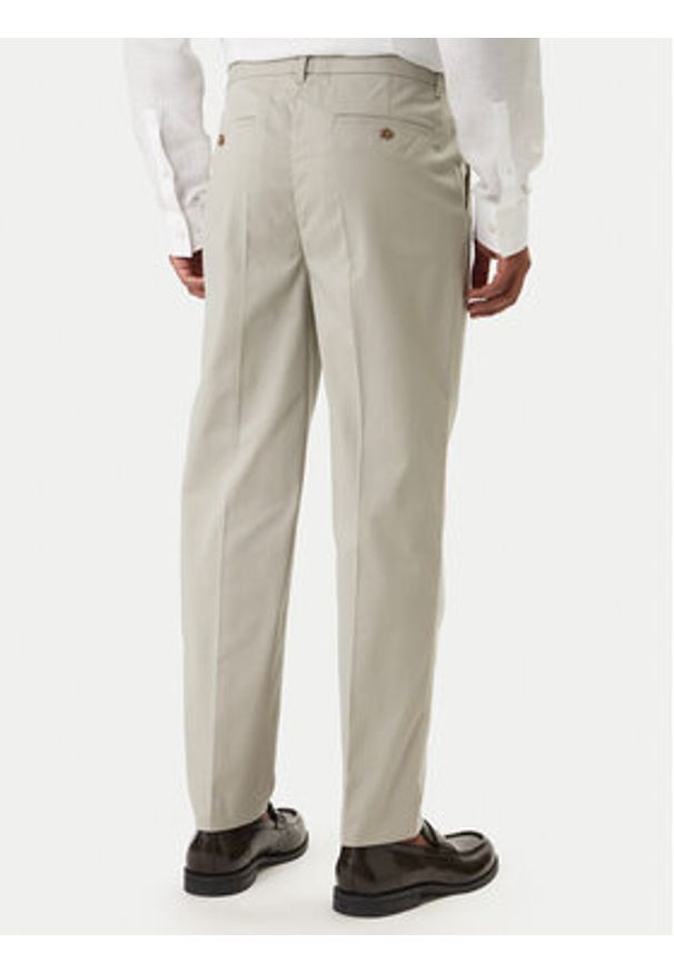 Calvin Klein Chinosy LV04LE612G Beżowy Slim Fit. Kolor: beżowy. Materiał: bawełna