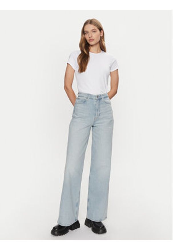 Calvin Klein T-Shirt K20K208049 Biały Slim Fit. Kolor: biały. Materiał: bawełna