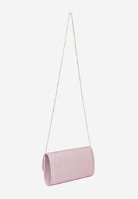 Renee - Różowa Brokatowa Torebka Kopertówka z Dodatkowym Łańcuszkiem Paselissa. Kolor: różowy. Styl: casual, elegancki